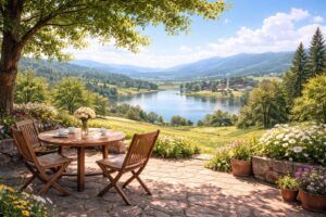 清流が流れる穏やかな川辺の風景|赤ちゃんの名付けについて運勢や性格を優しく考えるイメージ画像(地格13画)