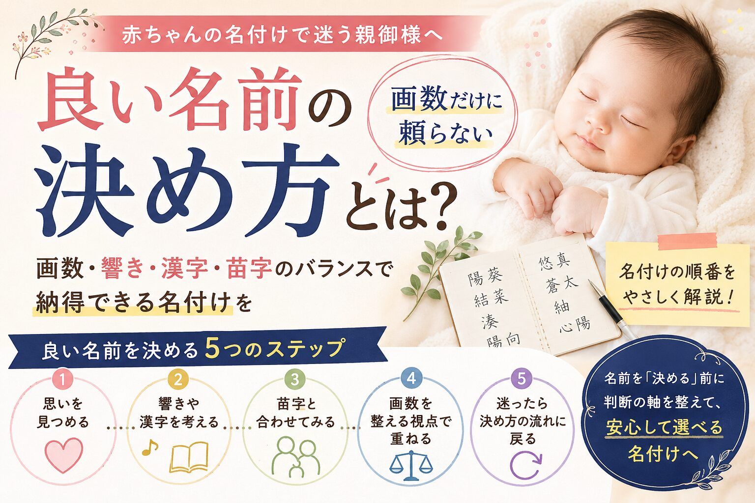 良い名前の決め方とは？画数だけに頼らない赤ちゃんの名付けの考え方