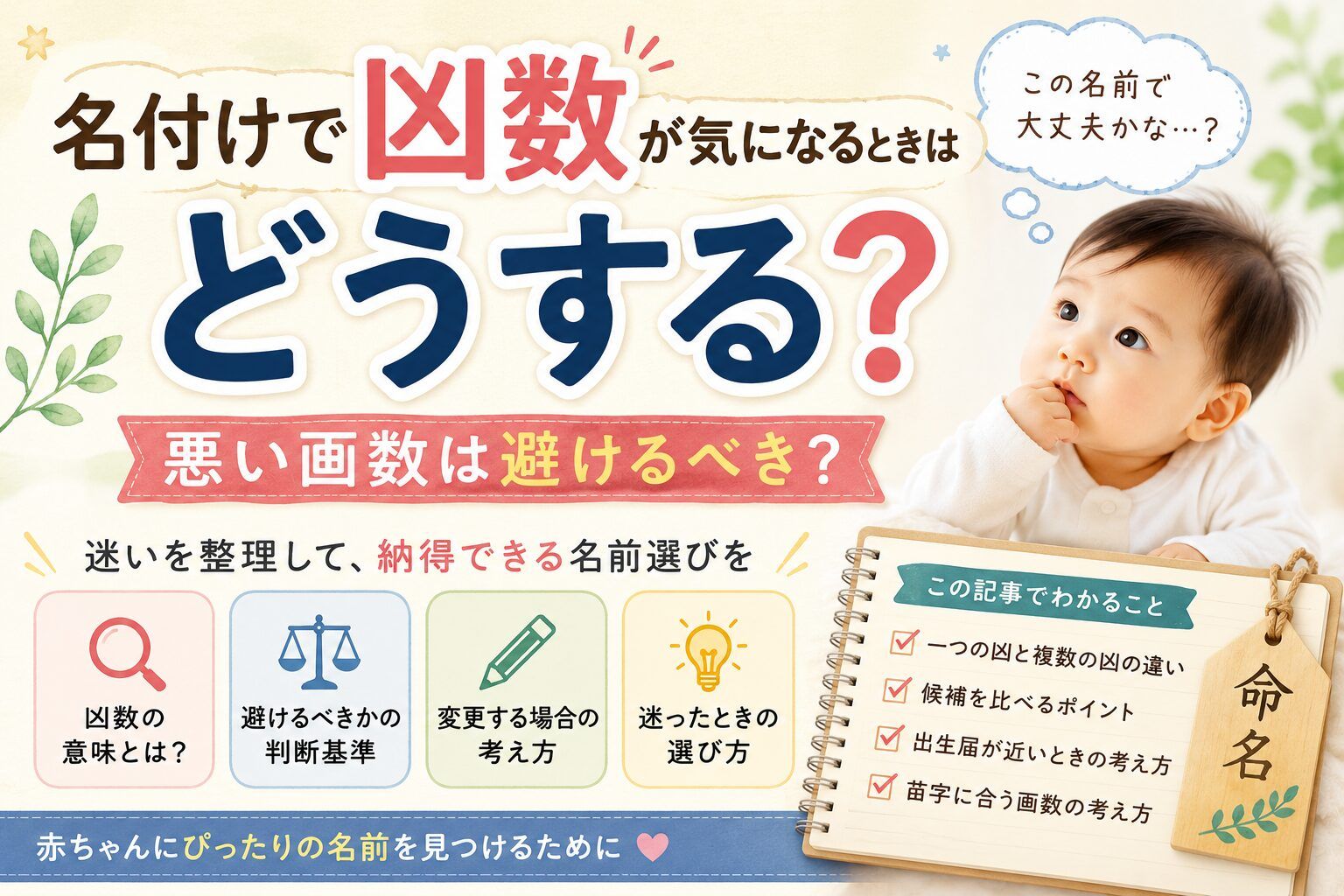 名付けで凶数が気になるときはどうする?悪い画数は避けるべき?