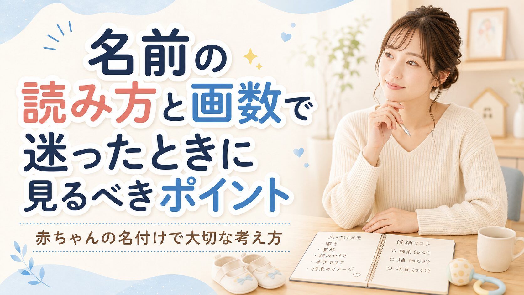 名前の読み方と画数で迷ったときに見るべきポイント｜赤ちゃんの名付けで大切な考え方